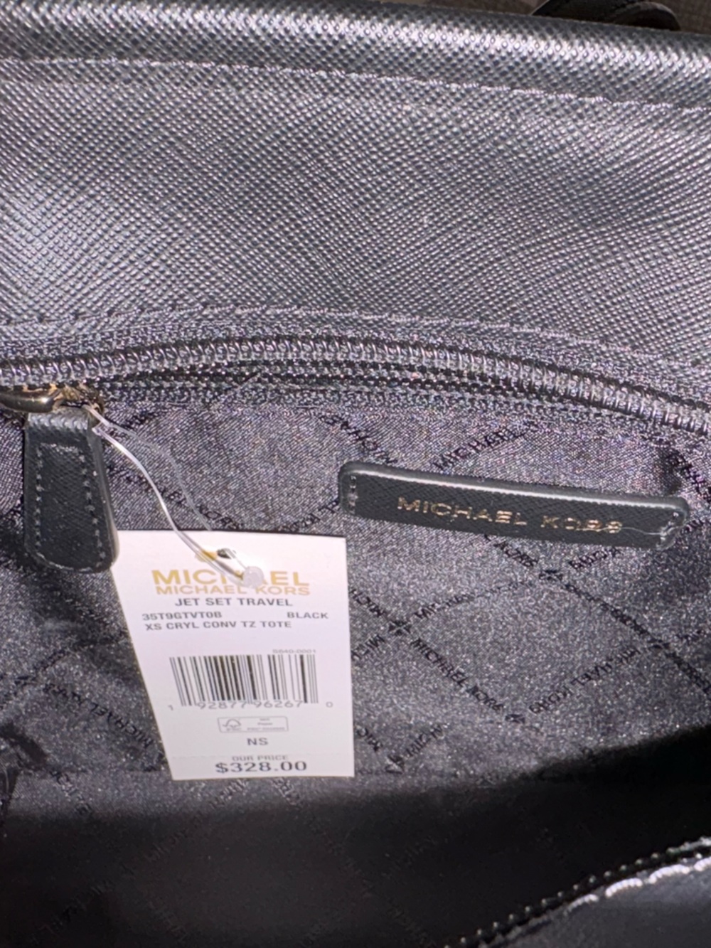 Michael Kors Black MK Signature Tote with Gold Accents - Picture 7 of 13